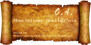 Oberleitner Apollónia névjegykártya